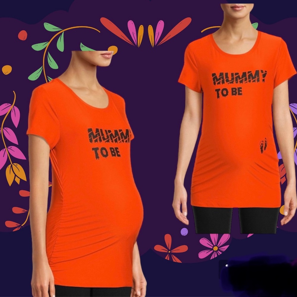 Time and Tru Maternity Graphic Mummy to Be Short Sleeves Top Shirt size M (8-10)